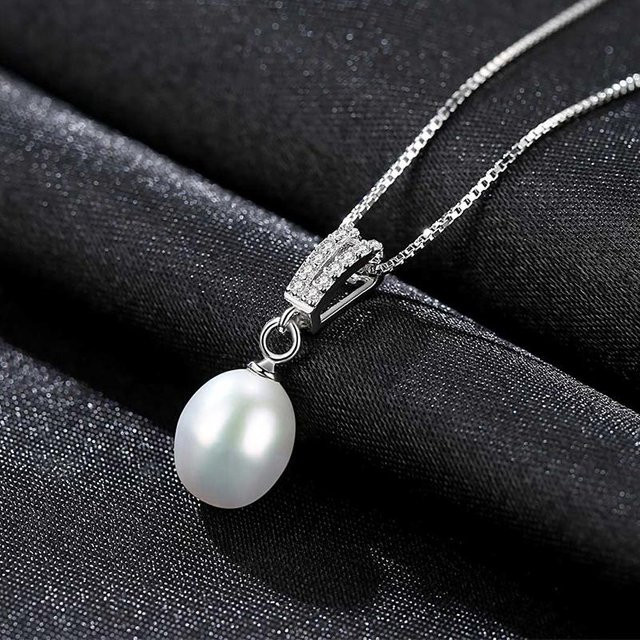 Wucifang Jewelry Halskette 925 Silber, Zirkonia, Perle, Damen - Bild 1