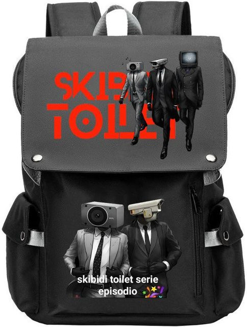 3-teiliges Schulrucksack-Set in Schwarz aus Oxford-Stoff mit großem Fassungsvermögen inklusive Schultergurt und Federmäppchen - Bild 1