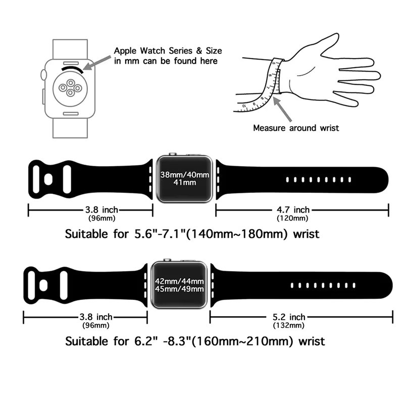 RWBANDS Uhrenarmband Silikon, Schwarz, Unisex - Bild 6