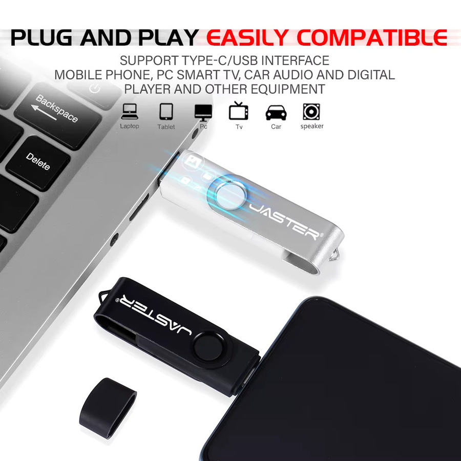 Jaster USB-C Flash-Laufwerk Typ C USB 3.0 Dual-Use Pen Drive für Computer und Handy - Bild 5