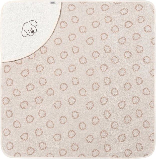 Sterntaler Kapuzenbadetuch für Kinder aus Baumwolle in Beige, B/B: 80 x 80 cm - Bild 1