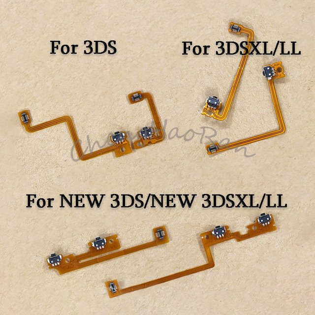 Nintendo Schultertasten Set mit Flexkabel für 3DS, 3DS XL, New 3DS und New 3DS XL in Orange, Linker und Rechter Schalter Auslöser für die Reparatur - Bild 1