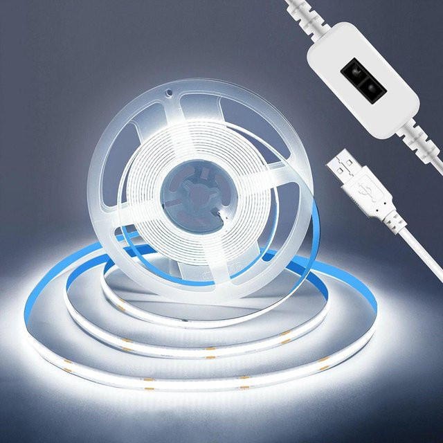 Acosh Neon COB LED-Streifen mit Handsensor, USB-betrieben, weißes Silikon-Band, flexibel und zuschneidbar für Unterbauleuchten und Möbel - Bild 1