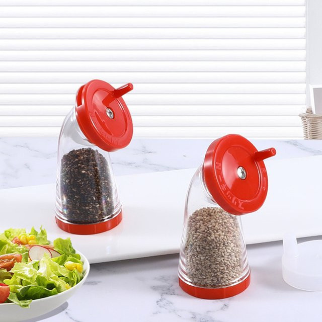Multiyilego Manuelle Sesam-Samen-Mühle in Rot mit 75 ml Spender für die Küche - Bild 1