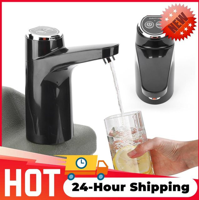 Elektrische Wasserpumpe von APWIKOGER, tragbarer USB-aufladbarer Wasserspender in Schwarz aus Kunststoff - Bild 1