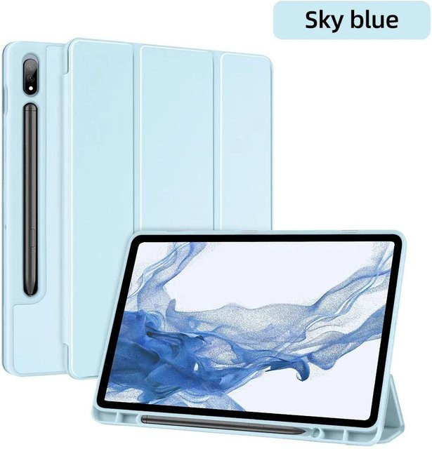 Stoßfeste Leder-Silikon Hülle für Samsung Galaxy Tab S11 S10 S9 S8 S7 Ultra FE Plus A9 A11 in Blau - Bild 1