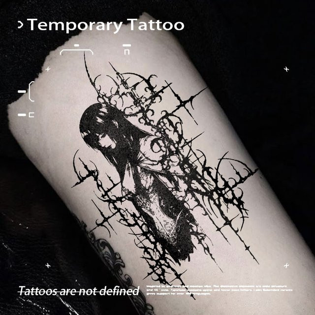 American Gothic Dark Witch Temporäres Tattoo, Damen - Bild 1