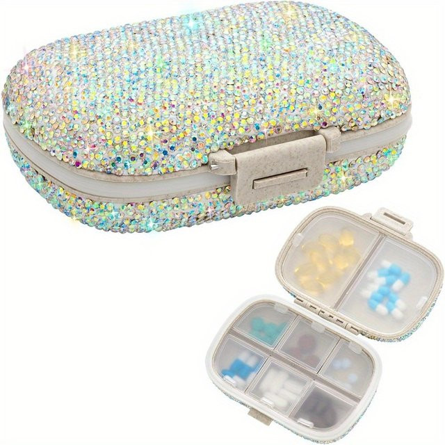 Bling Pille Organizer, 8 Fächer, Strass, Unisex - Bild 1