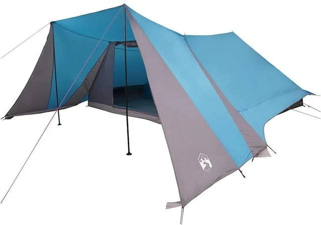 vidaXL Familienzelt in Blau und Grau, B/T/H: 660 x 456 x 200 cm - Bild 1
