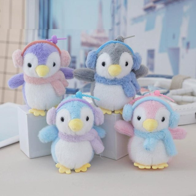 Linyi toy Pinguin Plüschtier Schlüsselanhänger, grau, ab 14 Jahren - Bild 1