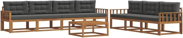 vidaXL Outdoor-Sofagarnitur aus Akazienholz mit 8-teiligem Set in Natur und Anthrazit - Bild 1