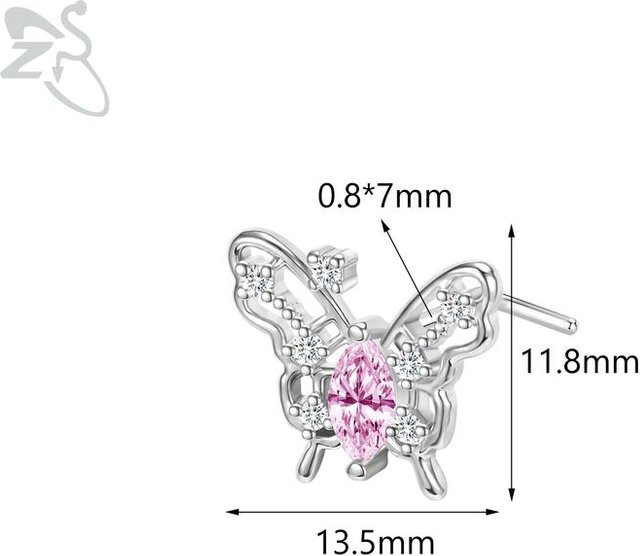 ZS Nasenstecker Edelstahl, Zirkonia, Silber, Damen - Bild 1