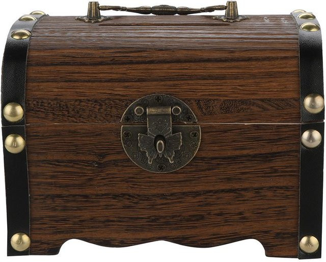 Handgefertigtes Holz Sparschwein im Vintage-Stil als Münz- und Bargeldbox für Erwachsene, Grau und Braun, B/T/H: 14,0 x 10,0 x 1,0 cm - Bild 1