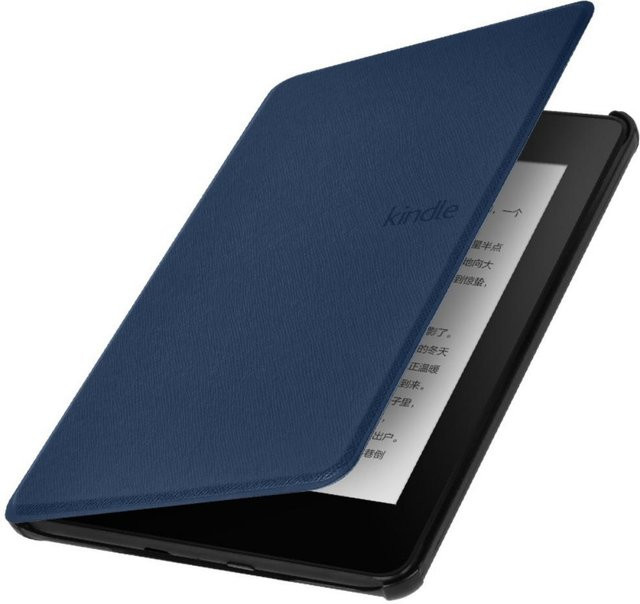 Premium Lederhülle für Kindle Paperwhite 6. 7. 8. Generation 2022 und Youth Edition in Dunkelblau - Bild 1