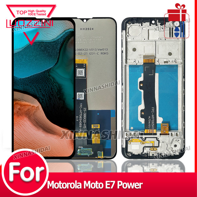 Motorola Moto E7 Power LCD Display mit Touchscreen und Rahmen in Schwarz - Bild 1