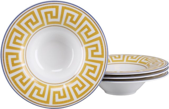 CreaTable Gourmet Athena Pastateller 4-teiliges Set aus Porzellan in Multicolour mit geometrischem Design - Bild 1