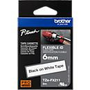 Brother Schriftbandkassette TZe-FX211, Breite: 6 mm, Farbe: weiß/schwarz - Bild 2