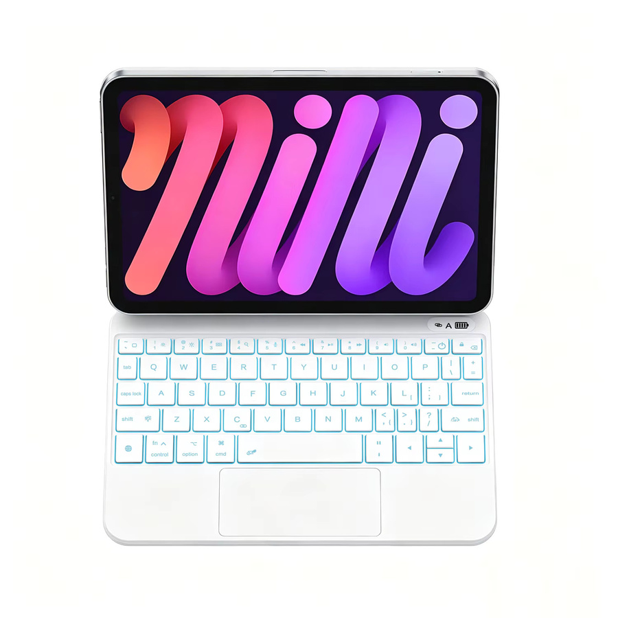 LFOIQN Magic Keyboard Smart Case mit Multi-Touch TrackPad für iPad Mini 7 und iPad Mini 6 (8,3 Zoll), Farbe: Weiß - Bild 3