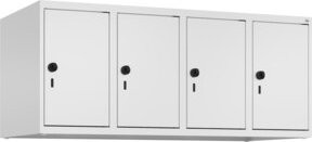 C+P Aufsatzschrank 9016/9016 in Weiß mit 4 Abteilen und Sicherheits-Drehriegel, B/T/H: 120 x 50 x 50 cm - Bild 1