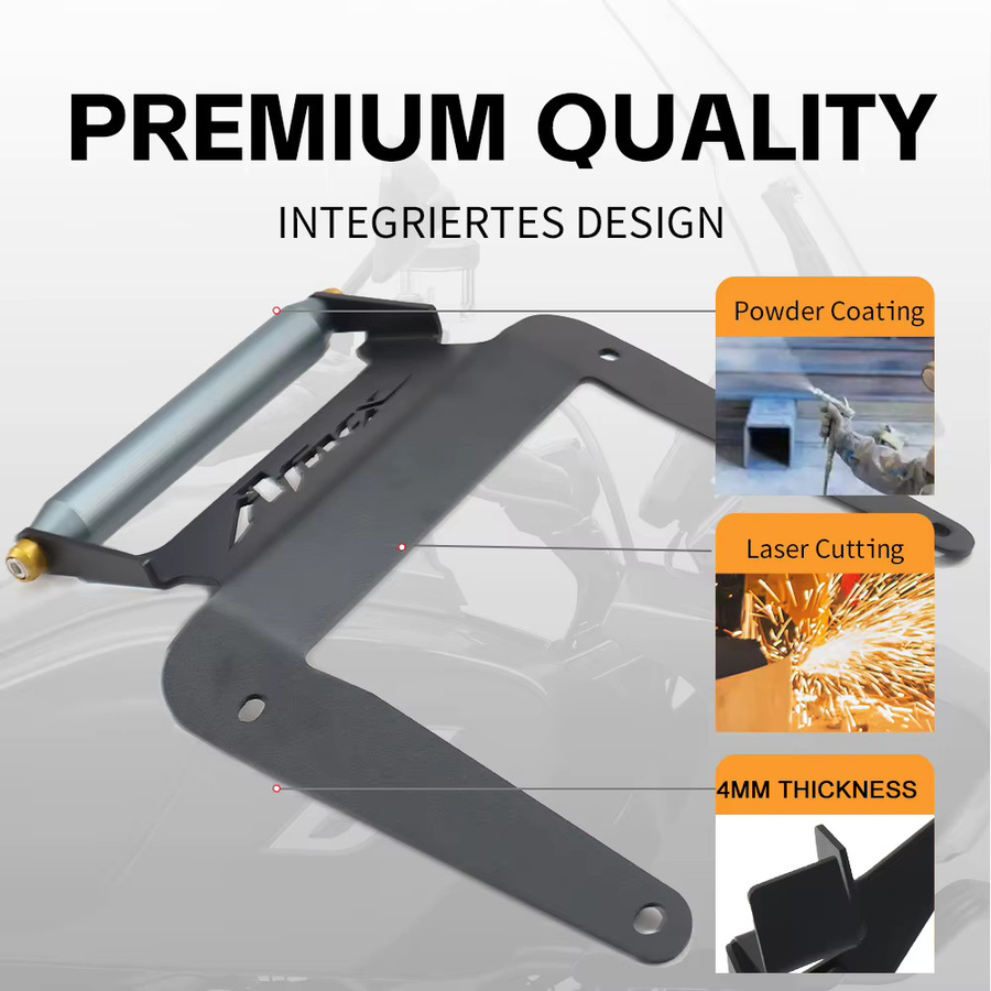AFNCX GPS-Halterung für SR4MAX 350 Motorrad Navigation und Telefonhalterung aus Aluminiumlegierung, Schwarz, 22 mm - Bild 4