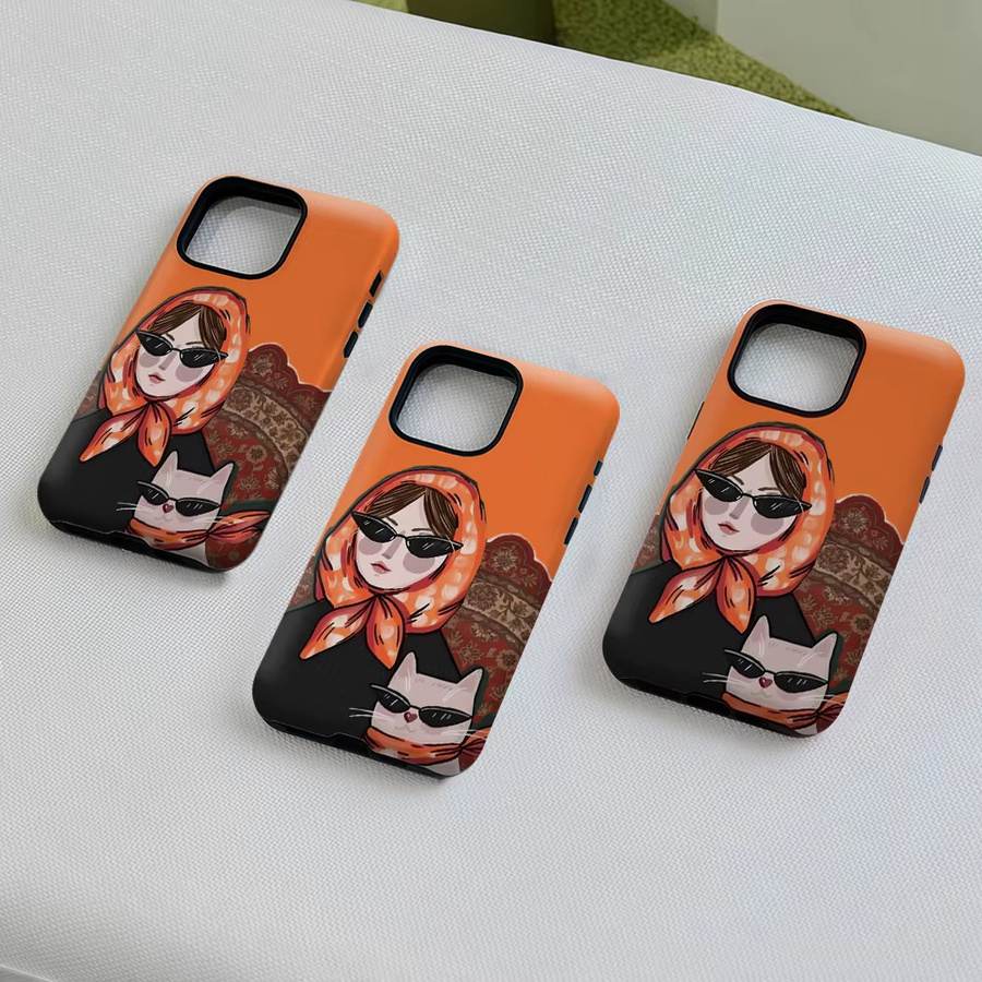 Robuste Duo-Handyhülle von Potdemiel für iPhone 17 16 15 14 13 Pro Max Plus mit Magnetfunktion in Orange - Bild 4