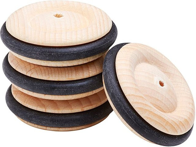 VBS Holzräder mit Gummireifen, 4-teiliges Set - Bild 1