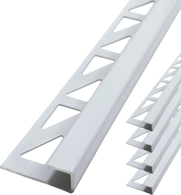 Dalsys Eckprofil Fliesenschiene aus Aluminium in Weiß, B/H: 12,5 mm x 5 mm, Länge: 2,5 m - Bild 1