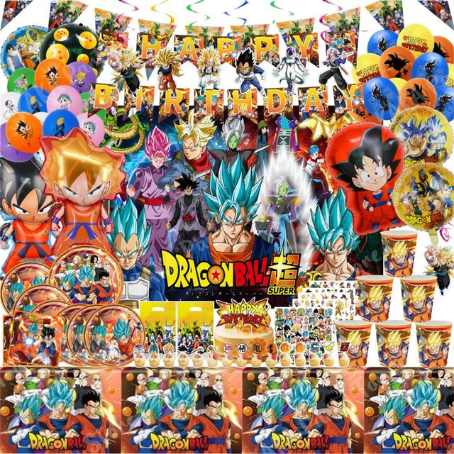 TAKARA TOMY Dragon Ball Son Goku Party Dekoration, Luftballons, Pappteller, Serviette, Tasse - Bild 1