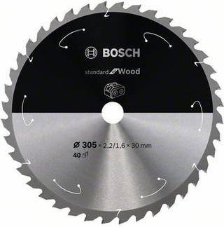 Bosch Hartmetall Kreissägeblatt Standard for Wood für Akkusägen mit 40 Zähnen, Durchmesser: 305 mm, Bohrung: 30 mm - Bild 1