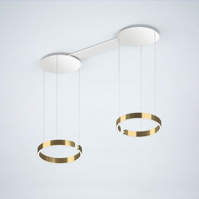 Occhio Mito sospeso due LED-Pendelleuchte in Weiß matt mit Bronze-Ausführung, dimmbar mit Occhio air Modul, variabel höhenverstellbar von 50 bis 200 cm - Bild 1