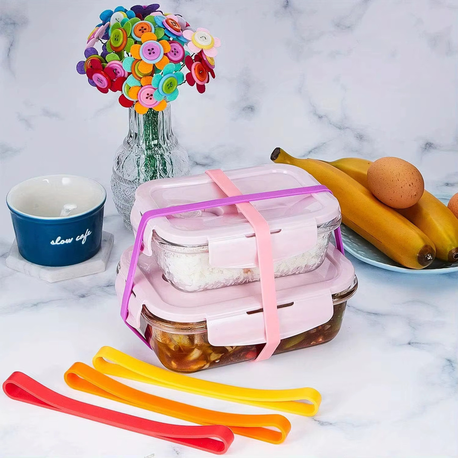 10 Stück elastische Silikon-Gummibänder in Multicolor für Büro und Outdoor-Ausrüstung - Bild 2