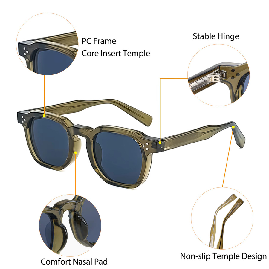 HBK Retro Sonnenbrille, Vollrand, Kunststoff, Unisex - Bild 5