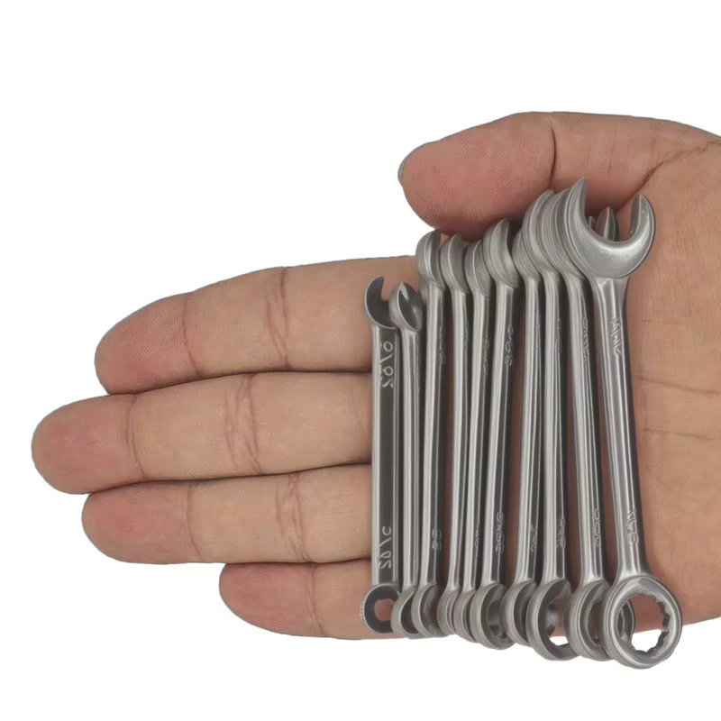 LUBATOOL Mini Kombinationsschlüssel Set 10-teilig in Silber, metrisch 4-11mm und SAE 5/32"-7/16" inklusive Tasche - Bild 4