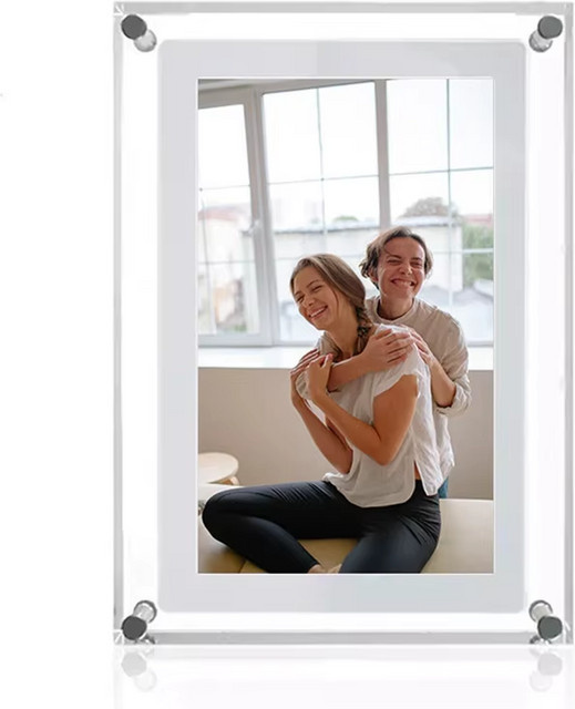 Zoeydam Digitaler Acryl Foto Rahmen mit IPS Bildschirm und 1000 mAh Akku in Transparent - Bild 1