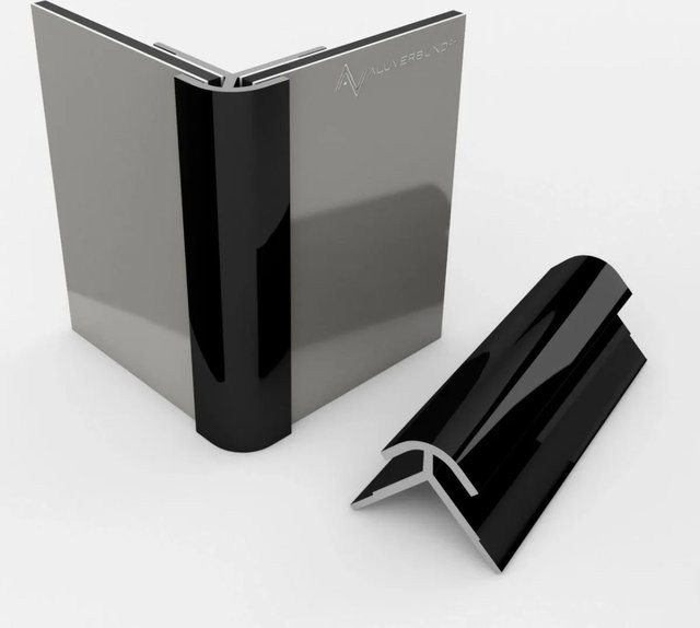 Aluverbund24 Außeneckprofil aus Aluminium für Alu-Verbundplatten, Schwarz RAL9005, Länge: 100 cm - Bild 1