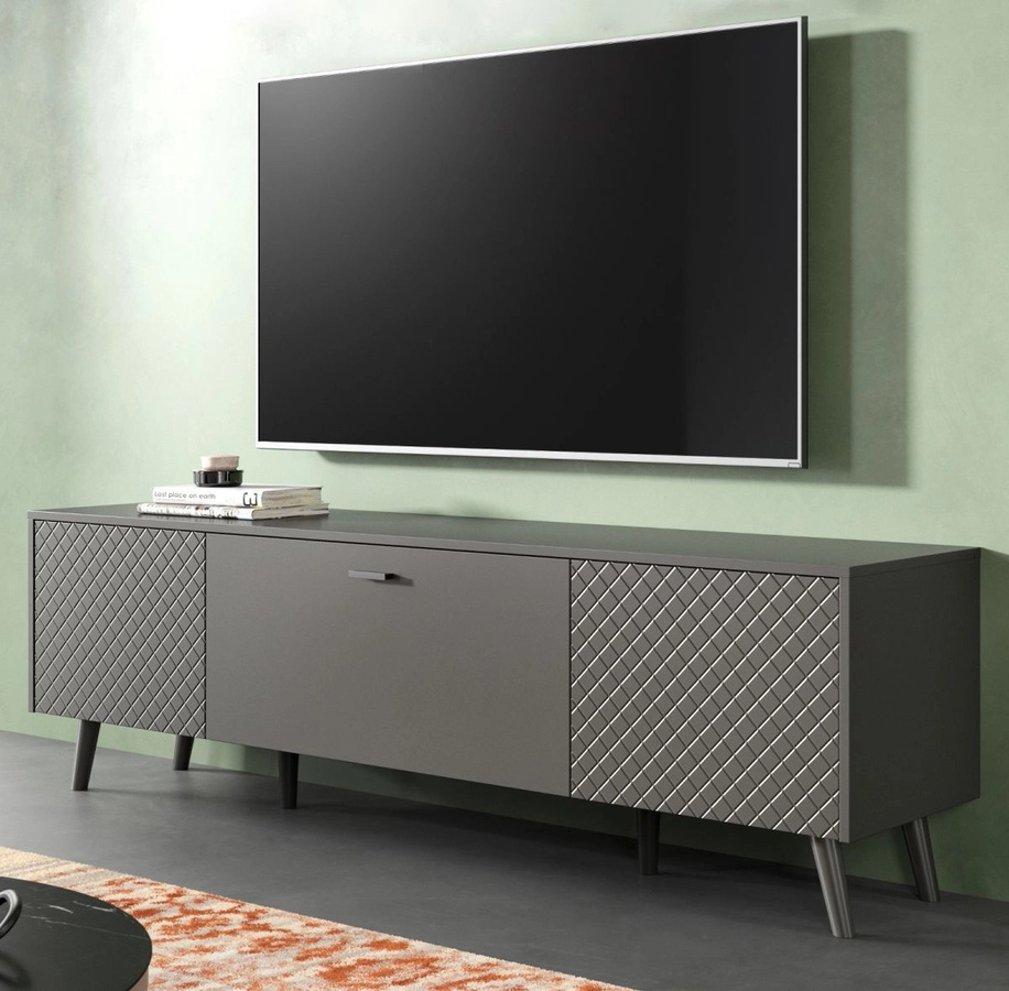 Inn.Furn TV-Lowboard Madea in Grau Matt mit Soft-Close-Schubladen, B/T/H: 185 x 55 x 40 cm - Bild 1