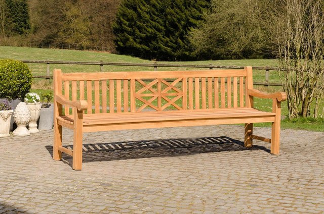 TPFGarden Teakbank Florence-XL aus Teakholz in Braun für Garten und Terrasse, B: 240 cm, H: 92 cm, T: 72 cm - Bild 1