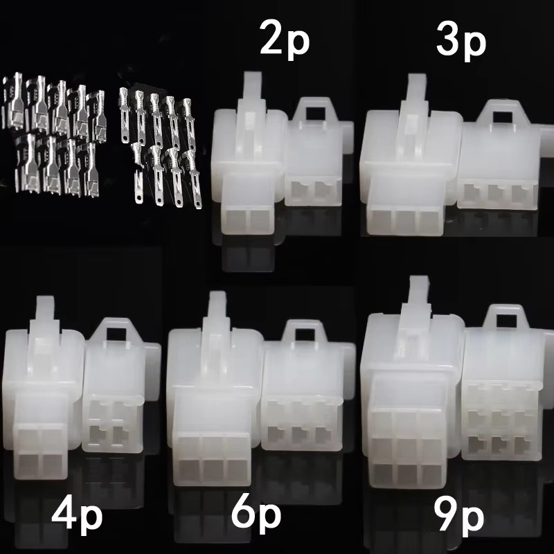 10 Sets Automobil Elektrische Stecker Kit mit 2/3/4/6/9 Pin Wasserdichten Männlichen und Weiblichen Terminals für Auto und Motorrad Verkabelung, 2,8mm, Weiß - Bild 2