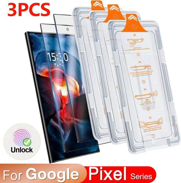 Displayschutzfolie aus gehärtetem Glas für Google Pixel 10 9 Pro XL 8 8a 7 7a 6a transparent - Bild 1
