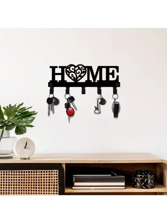 CIFBUY Moderne 3D Wandkunst aus Metall in Schwarz mit Herz-Motiv als dekorative Metallmalerei für dein Wohnzimmer - Bild 6