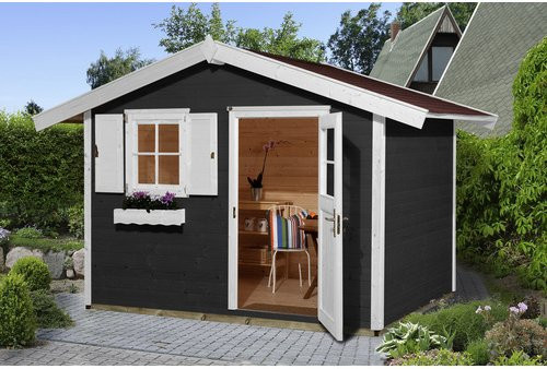 WEKA Gartenhaus 123 Gr.3 aus Fichtenholz mit Satteldach in Anthrazit, B/H/T: 390 x 247 x 205 cm - Bild 3