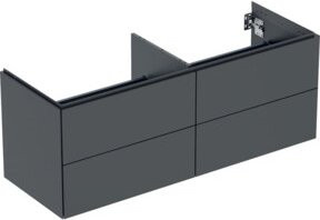 Geberit Waschtischunterschrank One in Schwarz Matt mit 4 Schubladen, B/T/H: 133,2 x 50,4 x 47 cm - Bild 1