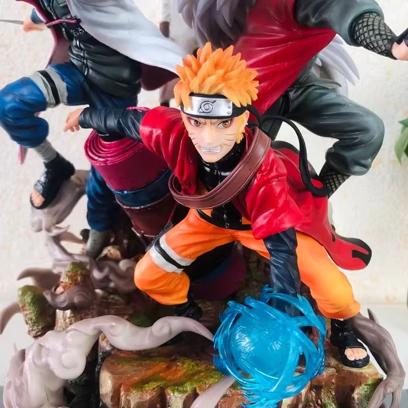 Bandai Naruto Anime Figur Uzumaki Naruto Jiraiya Namikaze Minato Statue aus PVC in Multicolor, Höhe: 40 cm - Bild 3