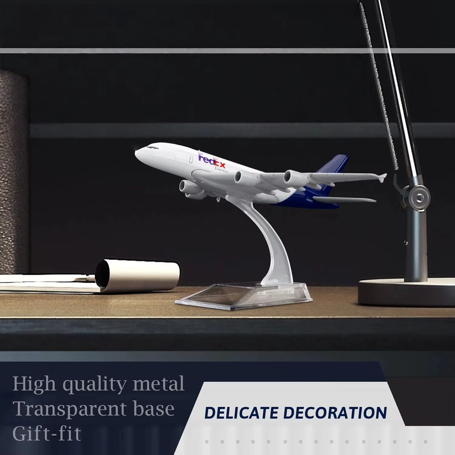 ZOCO A380 Flugzeug Modell, Fedex Airlines, Metall, 1:400 Skala - Bild 2