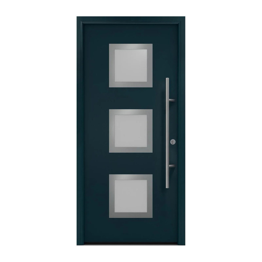 EcoStar Haustür Isopro Secur IPS 810S Anthrazitgrau mit Glaseinsatz B: 110 cm, H: 210 cm, DIN Rechts - Bild 2