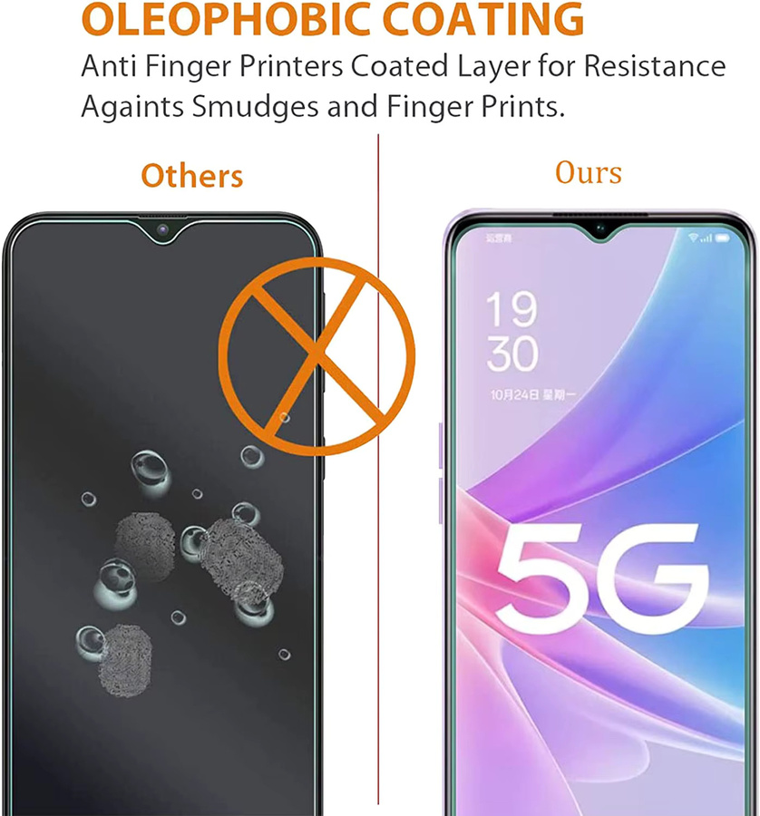 4er-Pack Displayschutzfolie aus gehärtetem Glas für OPPO Reno4, Reno8, Narzo 30, Narzo 50, F21 Pro und Q3S (4G/5G), transparent - Bild 4