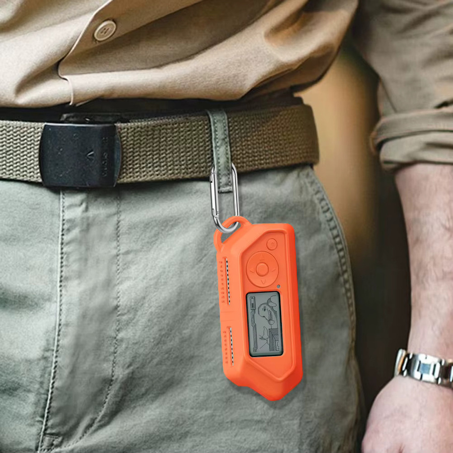 Stoßfeste Silikon-Schutzhülle für Flipper Zero von alloet in Orange mit hängender Schnalle - Bild 2