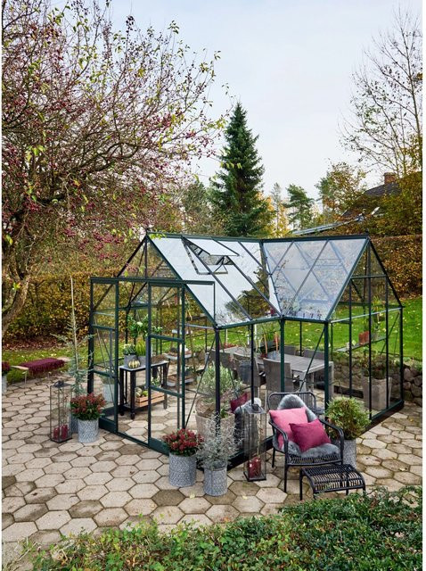 Halls Gewächshaus GardenRoom Set in Grün mit 12,9 m² Fläche und inklusive Fundamentrahmen - Bild 1