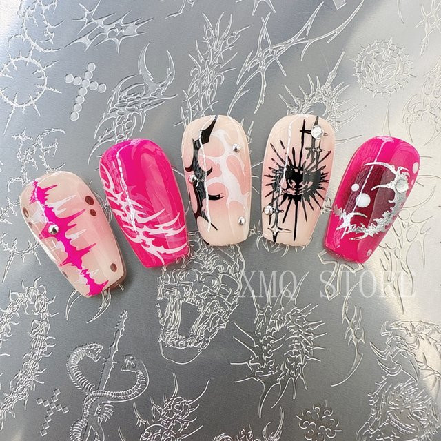 XMQ Nail Art Stamping Plates, Cool Designs Templates Lines - Bild 1