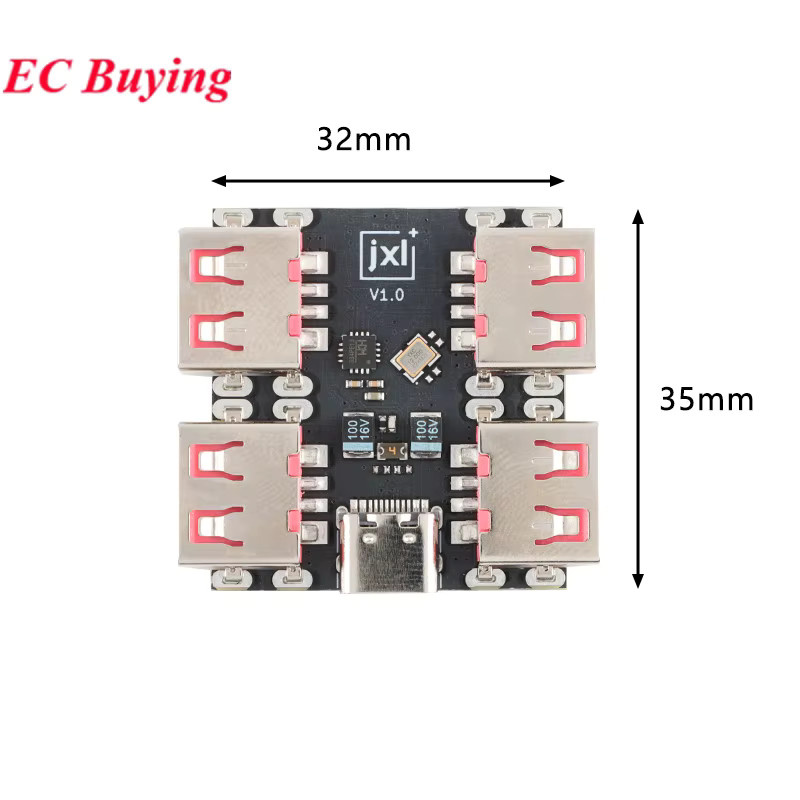EC Buying USB 2.0 zu 4-Port Controller Erweiterungsmodul USB-C Typ-C Splitter Hub in Schwarz mit 40 MB/s - Bild 1